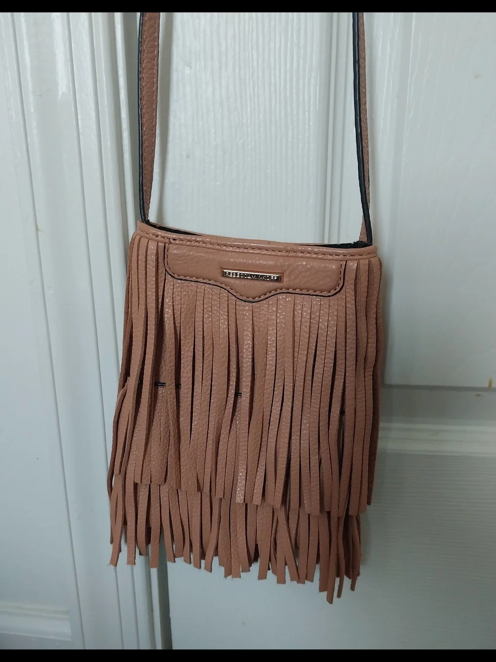 Rebecca Minkoff Tan Leather Fringe Crossbody Bag